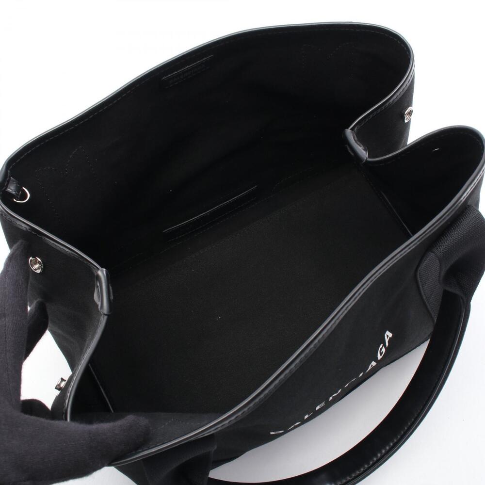 Balenciaga Navy Blue CABAS Tote Bag Canvas Leather Black - Picture 3 of 9